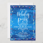 Invitation Fête Festivale de l'Aquarelle bleue Noël (Devant)