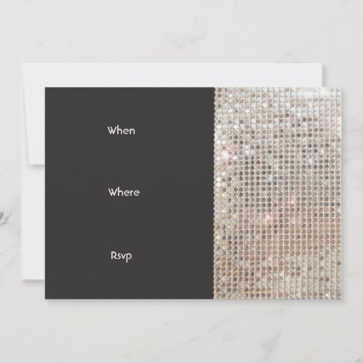 Invitation Fête festive avec sequins argentés scintillants (Dos)