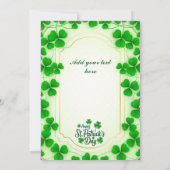 Invitation Fête festive de la Saint-Patrick I Bordure de trèf (Dos)