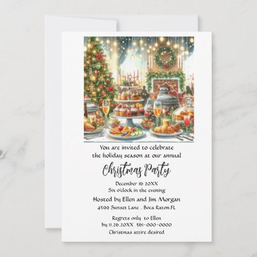 Invitation Fête festive de Noël (Devant)