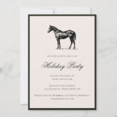 Invitation Fête festive de Noël à plaid de cheval (Devant)