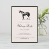 Invitation Fête festive de Noël à plaid de cheval (Debout devant)