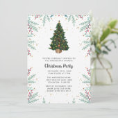 Invitation Fête Festive de Noël Arbre (Debout devant)