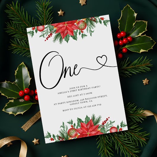 Invitation Fête Festive Florale 1ère fête d'anniversaire