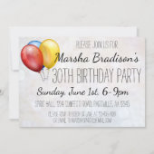 Invitation Fête Fête Fête de l'heure des ballons (Dos)