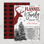 Invitation Fête Fête Fête Flanelle et Famille (Devant / Derrière)
