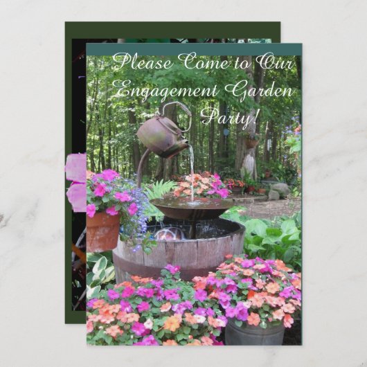 INVITATION FÊTE FIANÇAILLES GARDEN (Devant / Derrière)