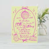 Invitation Fête Fille Double Chiffres 10ème Anniversaire (Debout devant)