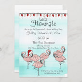 Invitation Fête Flamant rose (Devant / Derrière)