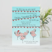 Invitation Fête Flamant rose (Debout devant)