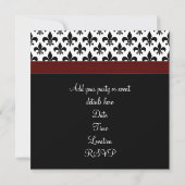 Invitation Fête Fleur de Lis noire (Dos)