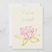 Invitation Fête Fleur de Lotus / Nymphéa (Devant)