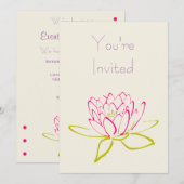 Invitation Fête Fleur de Lotus / Nymphéa (Devant / Derrière)