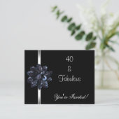 Invitation Fête Fleur de Paillettes Noire Fabuleus (Debout devant)