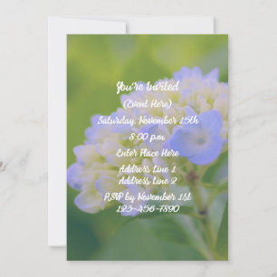 Invitation Fête Fleur d'Hortensia Bleu 