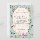 Invitation Fête fleur sauvage de la vie funérailles commémora (Devant)