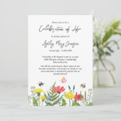 Invitation Fête fleur sauvage de la vie funéraire (Debout devant)