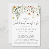 Invitation Fête fleur sauvage de la vie funéraire (Devant)