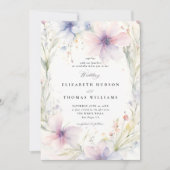 Invitation Fête fleur sauvage Printemps romantique Mariage él (Devant)