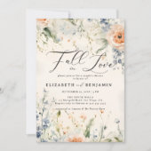 Invitation Fête fleur sauvage Romantique Automne Couple Douch (Devant)