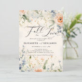 Invitation Fête fleur sauvage Romantique Automne Couple Douch (Debout devant)