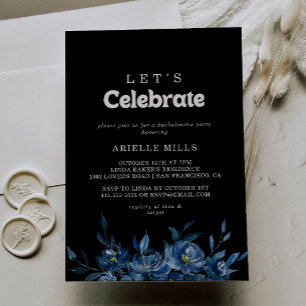 Invitation Fête Fleurie Bleu de la Royal Navy Célébrons