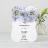 Invitation Fête Fleurs Blanches Famille Amis Invités Mariage (Debout devant)