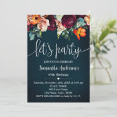 Invitation Fête Fleurs de vin Adultes de la Marine Anniversai (Debout devant)