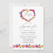 Invitation Fête florale aquarelle Sip and See (Devant)