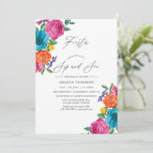 Invitation Fête florale aquarelle Sip and See (Debout devant)