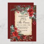 Invitation Fête florale classique de noël (Devant / Derrière)