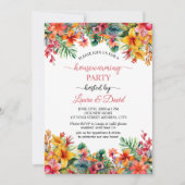 Invitation Fête Florale colorée hawaïenne (Devant)