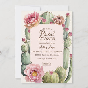 Invitation Fête florale de cactus mariage bohème rêve