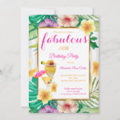 Invitation Fête Florale de Cocktail Tropical Fabuleux (Devant)
