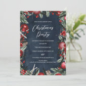 Invitation Fête Florale de la Marine Red Christmas Wreath (Debout devant)