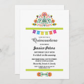 Invitation Fête Florale de la Quinceanera (Devant / Derrière)