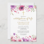 Invitation Fête florale de la vie Funérailles chrétiennes Pho (Devant)