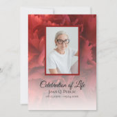 Invitation Fête florale de l'oeillet rouge célébrant les funé (Devant)