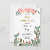 Invitation Fête Florale de Mariage avec des Succulentes (Devant)