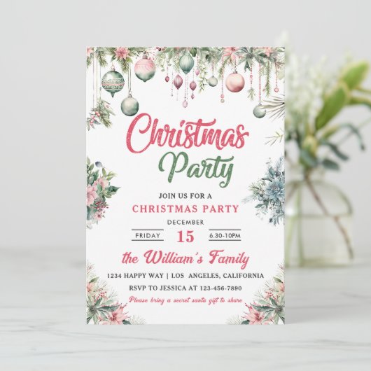 Invitation Fête florale de Noël (Debout devant)