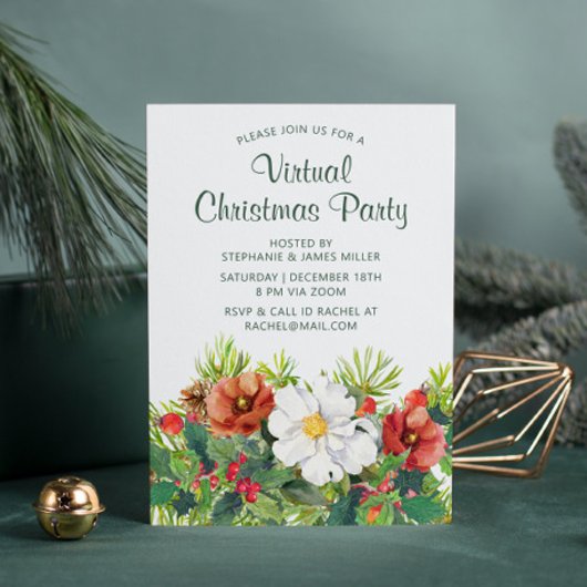 Invitation Fête Florale de Noël virtuel en ligne