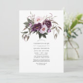 Invitation Fête Florale de velours profond de la vie Photo In (Debout devant)