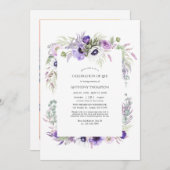 Invitation Fête florale de violet Dusty (Devant / Derrière)