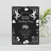 Invitation Fête florale dessinée à la main esthétique anniver (Debout devant)