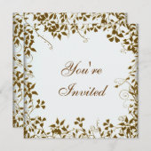 Invitation Fête Florale Dorée (Devant / Derrière)