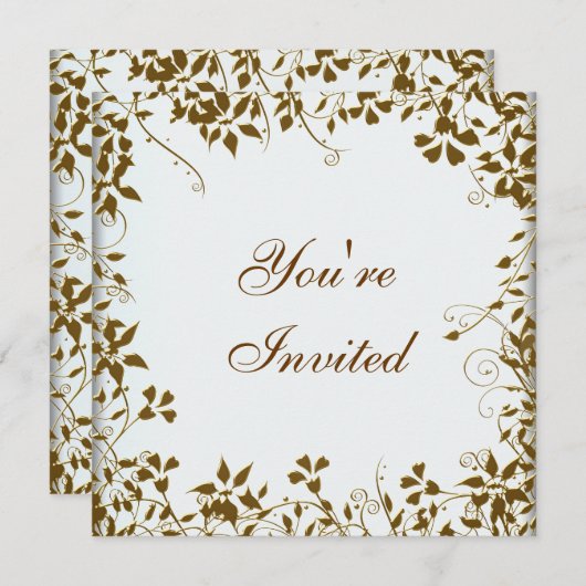 Invitation Fête Florale Dorée (Devant / Derrière)