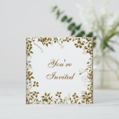 Invitation Fête Florale Dorée (Debout devant)
