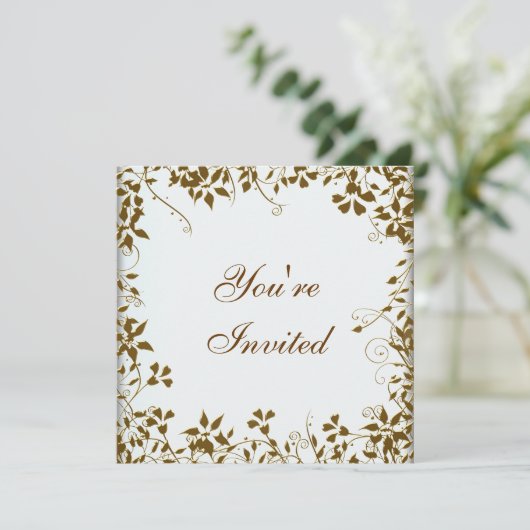 Invitation Fête Florale Dorée (Debout devant)