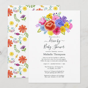 Invitation Fête Florale En Voiture Pour Mariage Ou Baby Showe
