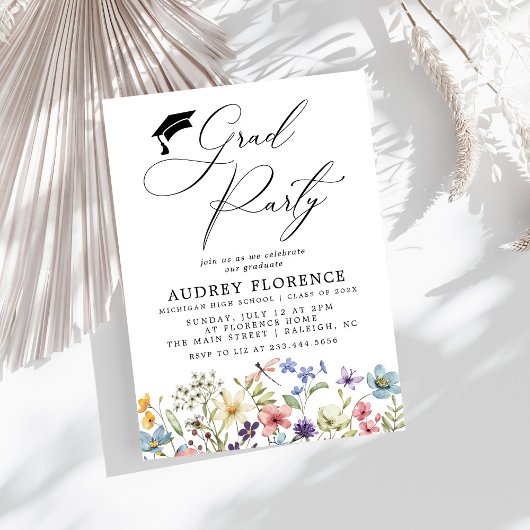 Invitation Fête Florale Fleur sauvage moderne